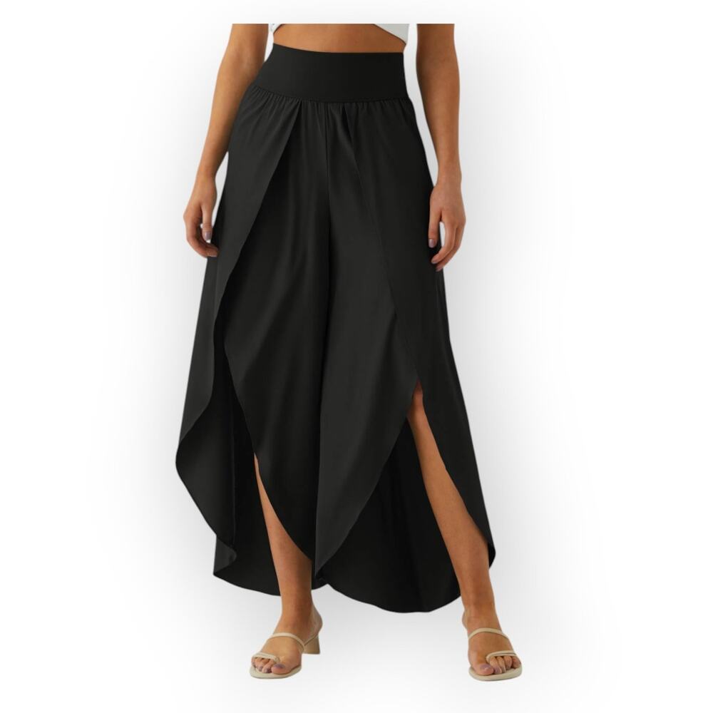 Halara Breezeful High Waisted Palazzo Pants Wide Leg Flowy Black L NWT Flowy